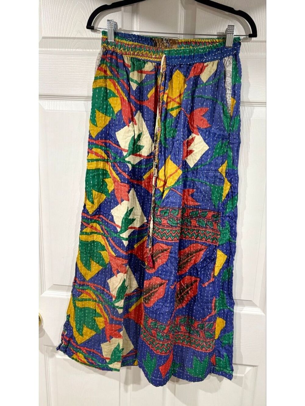 #207 NEW Kantha patchwork wide leg pants